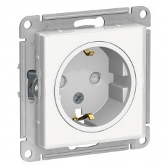 Розетка 1-м СП AtlasDesign Art 16А IP20 с заземл. защ. шторки механизм бел. SE ATN200145 Розетка 1-м СП AtlasDesign Art 16А IP20 с заземл. защ. шторки механизм бел. SE ATN200145