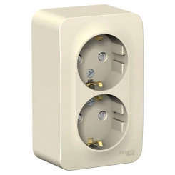 Розетка 2-м ОП Blanca 16А IP20 250В с заземл. защ. шторки молоч. SE BLNRA011202