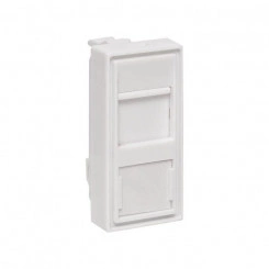 Вставка розеточная 45х22.5мм формат Mosaic на 1 модуль Keystone защ. шторки и маркером бел. TeraLINK PRO EKF TRP-INS-MOS-1M1P-WH