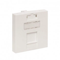 Вставка розеточная 45х45мм формат Mosaic на 1 модуль Keystone защ. шторки и маркером бел. TeraLINK PRO EKF TRP-INS-MOS-2M1P-WH