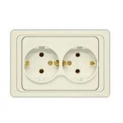 Розетка 2-м СП Валери 16А с заземл. сл. кость UNIVersal Б-В0128 Розетка 2-м СП Валери 16А с заземл. сл. кость UNIVersal Б-В0128