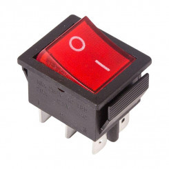 Выключатель клавишный 250В 15А (6с) ON-ON красн. с подсветкой (RWB-506 SC-767) (инд. упак.) Rexant 36-2350-1