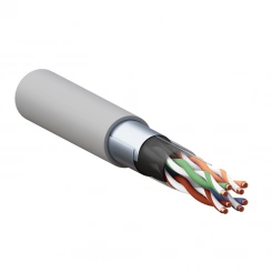 Кабель витая пара F/UTP кат.5e 4 пары solid 24AWG PVC сер. TERACOM PRO EKF TRP-5EFTP-04PVC-GY-IN3