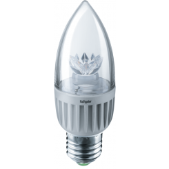 Лампа светодиодная 71 851 NLL-C37-7-230-4K-E27-CL 7Вт свеча 4000К нейтр. бел. E27 525лм 230В NAVIGATOR 71851