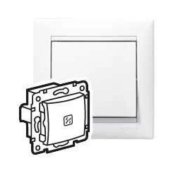 Переключатель проходной 1-кл. СП Valena 10А IP31 250В с оранж. индикацией механизм бел. Leg 774425