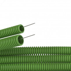 Труба ПВХ гибкая гофр. д.20мм, лёгкая с протяжкой,100м, цвет зеленый