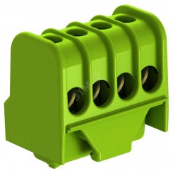 Клемма заземляющего провода, винтовая, 4 контакта (зеленый) Клемма заземляющего провода, винтовая, 4 контакта (зеленый)