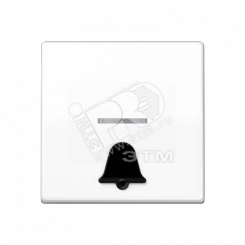 Клавиша для выключателя с символом  звонок   белая