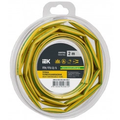 Трубка термоусадочная ТТУ нг-LS 2/1 желт./зел. (уп.2м) IEK UDR12-002-001-002-K52-T Трубка термоусадочная ТТУ нг-LS 2/1 желт./зел. (уп.2м) IEK UDR12-002-001-002-K52-T