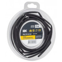 Трубка термоусадочная ТТУ нг-LS 3/1.5 черн. (уп.2м) IEK UDR12-003-D15-002-K02-T Трубка термоусадочная ТТУ нг-LS 3/1.5 черн. (уп.2м) IEK UDR12-003-D15-002-K02-T