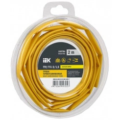 Трубка термоусадочная ТТУ нг-LS 3/1.5 желт. (уп.2м) IEK UDR12-003-D15-002-K05-T Трубка термоусадочная ТТУ нг-LS 3/1.5 желт. (уп.2м) IEK UDR12-003-D15-002-K05-T