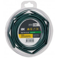 Трубка термоусадочная ТТУ нг-LS 3/1.5 зел. (уп.2м) IEK UDR12-003-D15-002-K06-T Трубка термоусадочная ТТУ нг-LS 3/1.5 зел. (уп.2м) IEK UDR12-003-D15-002-K06-T