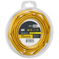 Трубка термоусадочная ТТУ нг-LS 4/2 желт. (уп.2м) IEK UDR12-004-002-002-K05-T Трубка термоусадочная ТТУ нг-LS 4/2 желт. (уп.2м) IEK UDR12-004-002-002-K05-T