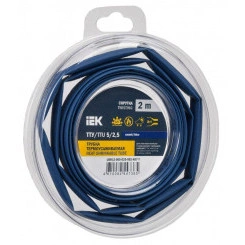 Трубка термоусадочная ТТУ нг-LS 5/2.5 син. (уп.2м) IEK UDR12-005-D25-002-K07-T Трубка термоусадочная ТТУ нг-LS 5/2.5 син. (уп.2м) IEK UDR12-005-D25-002-K07-T