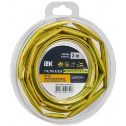 Трубка термоусадочная ТТУ нг-LS 5/2.5 желт./зел. (уп.2м) IEK UDR12-005-D25-002-K52-T Трубка термоусадочная ТТУ нг-LS 5/2.5 желт./зел. (уп.2м) IEK UDR12-005-D25-002-K52-T