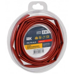 Трубка термоусадочная ТТУ нг-LS 6/3 красн. (уп.2м) IEK UDR12-006-003-002-K04-T Трубка термоусадочная ТТУ нг-LS 6/3 красн. (уп.2м) IEK UDR12-006-003-002-K04-T