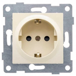 Розетка 1-м СП Ugra 16А 250В с заземл. защ. шторки механизм беж. GUSI С11Р4-003