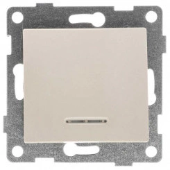 Выключатель 1-кл. СП Bravo 10А 250В с индикацией механизм беж. GUSI С10В18-003