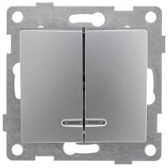 Выключатель 2-кл. СП Bravo 10А 250В с индикацией механизм серебр. GUSI С10В28-004 Выключатель 2-кл. СП Bravo 10А 250В с индикацией механизм серебр. GUSI С10В28-004