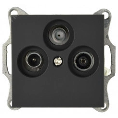 Розетка TV+FM+SAT ?9.5mm оконечная с накладкой, цвет черный матовый (soft touch) Розетка TV+FM+SAT ?9.5mm оконечная с накладкой, цвет черный матовый (soft touch)