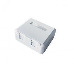 Коробка для настенного монтажа, пластик, 2 порта, белая