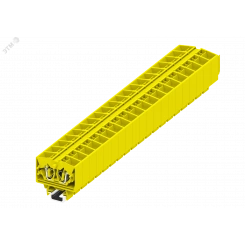 Клемма TB 2-2 на DIN-15, фронт.подключение, сечение 2,5 мм. кв., желтая