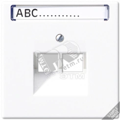 Крышка для сдвоенной телефонной и компьютерной розетки UAE с полем для надписи слоновая кость Крышка для сдвоенной телефонной и компьютерной розетки UAE с полем для надписи слоновая кость