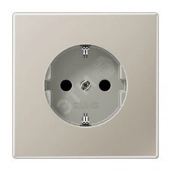 Штепсельная розетка SCHUKO одинарная, с заземлением, с шторками, 16A, 250В (механизм + накладка, без рамки). Серия LS990 Материал- металл Цвет- благородная сталь Штепсельная розетка SCHUKO одинарная, с заземлением, с шторками, 16A, 250В (механизм + накладка, без рамки). Серия LS990 Материал- металл Цвет- благородная сталь