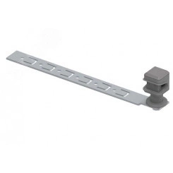 Держатель КЛИК безвинтовое исполнение со свободным креплением круглого проводника на пластине под черепицу L-330. Материал - нержавеющая сталь/пластик.