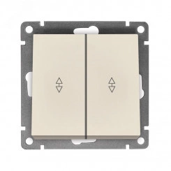 Афина выключатель проходной двухклавишный , с/у, 10А, 220В, механизм слоновая кость (ivory) (еврослот)