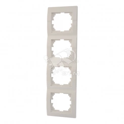 DERIY Рамка х4 верт. белый DERIY Рамка х4 верт. белый