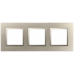 Рамка для розеток и выключателей Elegance 14-5013-04 Classic, на 3 поста, шампань