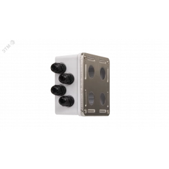 Индустриальный корпус настенной розетки, 4 порта, под модули-вставки, IP67, металлик