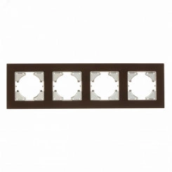 UGRA рамка 4-местная, стекло, коричневый. UGRA рамка 4-местная, стекло, коричневый.