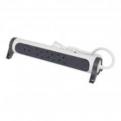 Удлинитель с поворотным основанием, индикацией потребляемой мощности и защитой от перегрузки серии  Комфорт  4 x 2К+З с кабелем 1,5 м., цвет: бело-черный