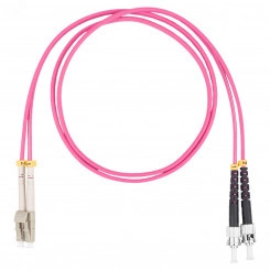 Шнур оптический коммутационный (патч-корд), LC-ST, дуплекс (duplex) OM4, нг(А)-HF, маджента, 0,5 м