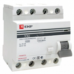 Выключатель дифференциального тока (УЗО) ВД-100 4P 16А/30мА (электромеханическое) PROxima