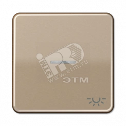 Клавиша с окошком и символом  освещение  для выключателей с подсветкой  золотая бронза