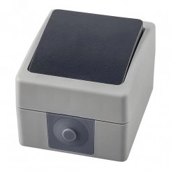 Переключатель одноклавишный, серия Велена, серый/графит,