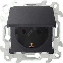Розетка 2К+З Schuko IP44, графит Розетка 2К+З Schuko IP44, графит