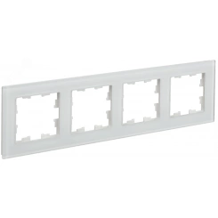 BRITE Рамка 4 поста РУ-4-2-Бр стекло белый матовый IEK