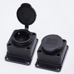 Розетка настенная 1-местная с/з, каучук, серия Одри, черный, Розетка настенная 1-местная с/з, каучук, серия Одри, черный,