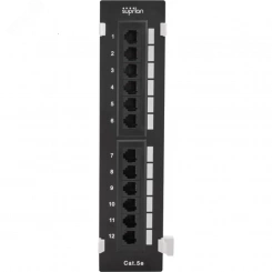 Патч-панель настенная 12 портов RJ-45. UTP. Cat.5e