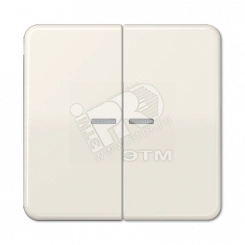 Клавиши для сдвоенных выключателей с подсветкой  слоновая кость