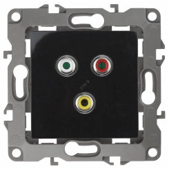 Розетка RCA, Эра12, чёрный, 12-3113-06