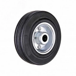 Колесо на ось промышл. литая рез., стал.обод, роликоподшип, D100 (12)  - накл. Tech-Krep