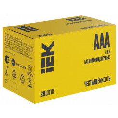 Батарейка щелочная Alkaline LR03/AAA (28/бокс) IEK