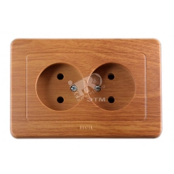 Розетка двойная скрытая дуб Розетка двойная скрытая дуб