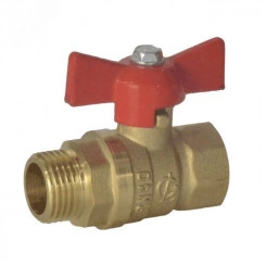 Кран шаровой латунь Ду 15 Ру40 ВР/НР полнопроходной бабочка 107165