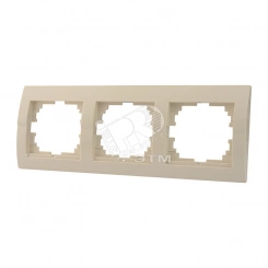 DERIY Рамка х3 гориз. крем